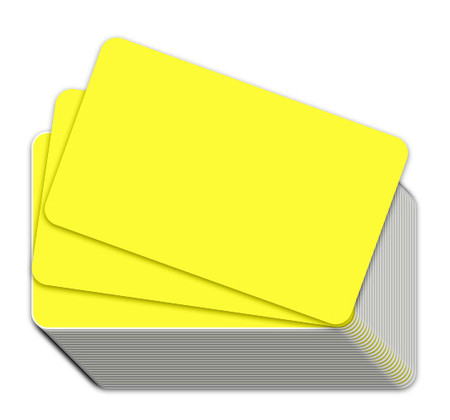 Fluorescent Yellow Blank Plastic Cards
