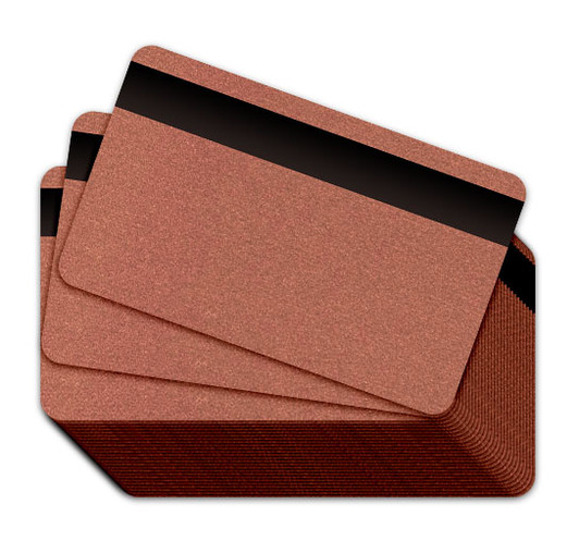 Metallic Copper Blank Plastic Cards with a magnetic stripe