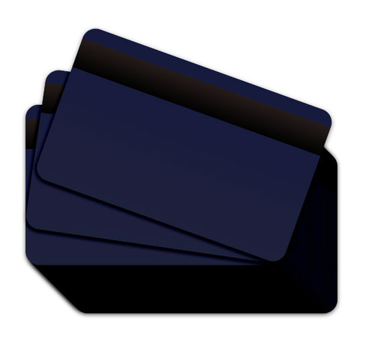 Dark Blue Blank Plastic Cards with a magnetic stripe