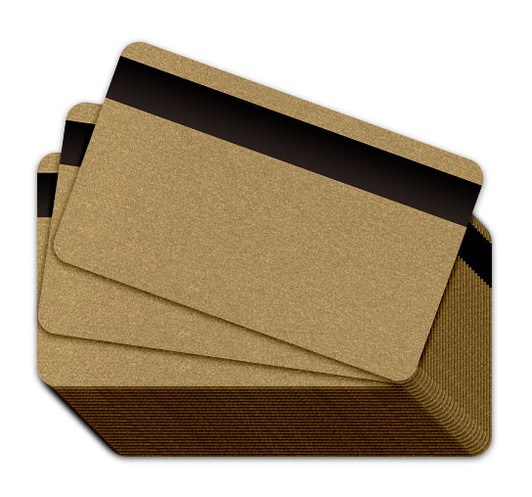 Metallic Gold Blank Plastic Cards with a magnetic stripe