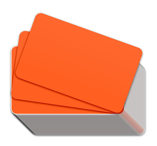 Fluorescent Orange Blank Plastic Cards