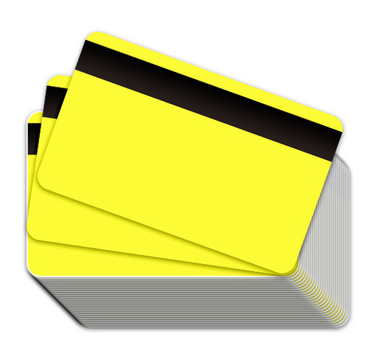 Neon Yellow Blank Plastic Cards with Magnetic Stripe
