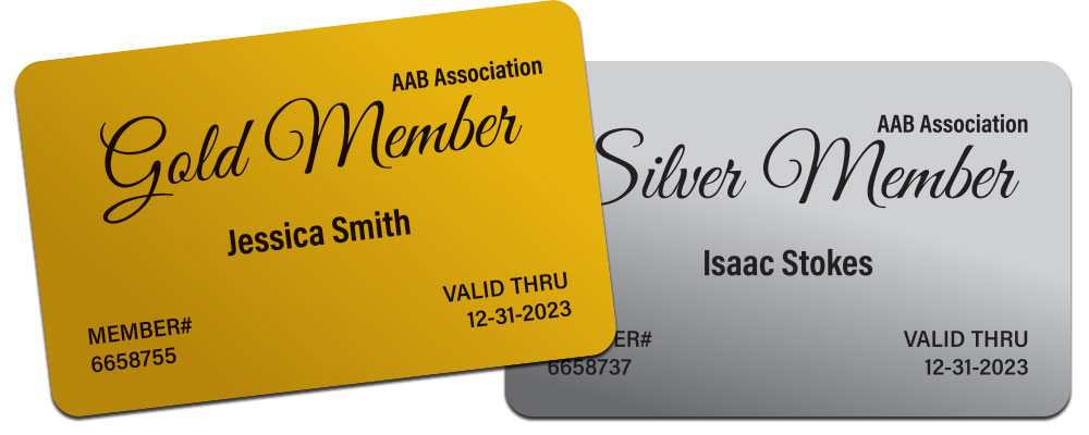 Gold Silver Membership Cards 