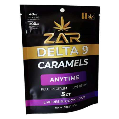 ZAR | 5ct 200mg D9 THC Caramel Bag