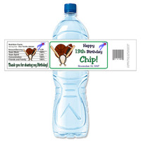 [Y434] Sports Birthday weatherproof water bottle label
