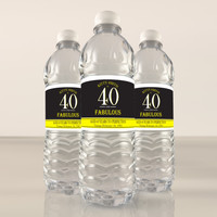 [Y686] Fabulous weatherproof water bottle label - front photo 