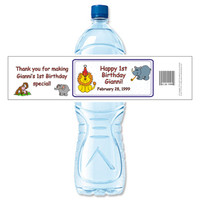 [Y86] Animal Birthday weatherproof water bottle label