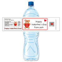 [Y205] Bear Valentine weatherproof water bottle label