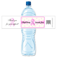 [Y486] Breast Cancer 2 weatherproof water bottle label