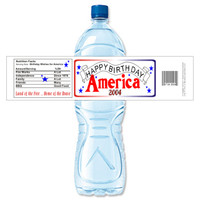 [Y498] America Birthday Banner weatherproof water bottle label