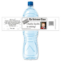 [Y255] Retirement Times Photo weatherproof water bottle label