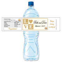 [Y279] Love Blocks Gold weatherproof water bottle label