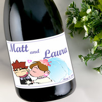 [LA10] Kiss Anniversary Label Custom Bottle Labels for Champagne, Wine, or Mini Liquor Bottles - perfect for table decorations