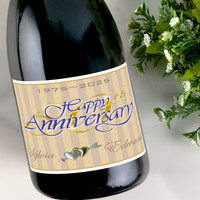 [LA14] Golden Anniversary Label Custom Bottle Labels for Champagne, Wine, or Mini Liquor Bottles - perfect for table decorations