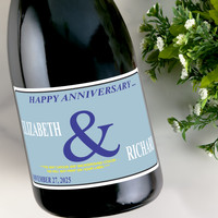 [LA20] Clrd Ann Bkgd-other clrs avail Custom Bottle Labels for Champagne, Wine, or Mini Liquor Bottles - perfect for table decorations
