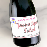[LN04] It's a Girl Custom Bottle Labels for Champagne, Wine, or Mini Liquor Bottles - perfect for table decorations