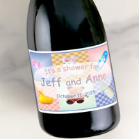 [LS17] Baby Shower Pins Custom Bottle Labels for Champagne, Wine, or Mini Liquor Bottles - perfect for table decorations