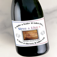[LS36] Ultra Sound Baby Shower Photo Custom Bottle Labels for Champagne, Wine, or Mini Liquor Bottles - perfect for table decorations