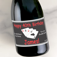 [LB028] Full Deck Birthday Custom Bottle Labels for Champagne, Wine, or Mini Liquor Bottles - perfect for table decorations
