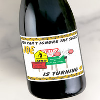 [LB032] Birthday Signs Custom Bottle Labels for Champagne, Wine, or Mini Liquor Bottles - perfect for table decorations
