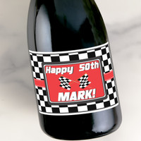 [LB098] Race Car Custom Bottle Labels for Champagne, Wine, or Mini Liquor Bottles - perfect for table decorations