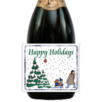 [L150] Happy Holidays Snow Label - closeup 