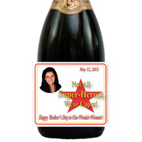 [L615] Super-Hero Photo Mother's Day Label - closeup 