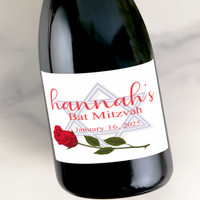 [LR004] Bat Mitzvah Custom Bottle Labels for Champagne, Wine, or Mini Liquor Bottles - perfect for table decorations