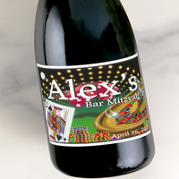 [LR017] Casino Custom Bottle Labels for Champagne, Wine, or Mini Liquor Bottles - perfect for table decorations