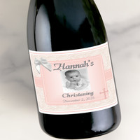 [LR033] Lace and Bow Custom Bottle Labels for Champagne, Wine, or Mini Liquor Bottles - perfect for table decorations