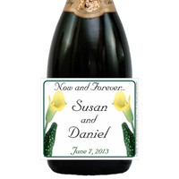 [L226] Yellow Lily Wedding Label - closeup 