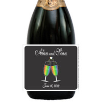 [L559] Black Rainbow Glasses Label  - closeup 