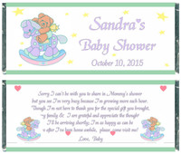 [W305] Baby Shower Rocking Horse Wrappers - Front and Back