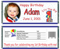 [W75] Big 1 Photo Birthday Wrappers - Front and Back