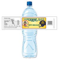 [Y638] Super Bowl XLVII weatherproof water bottle label