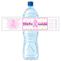 [Y654] Breast Cancer Remembrance weatherproof water bottle label