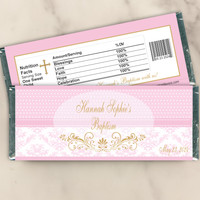 [W728] Polka Damask Baptism - Pink Wrappers - lifestyle photo 