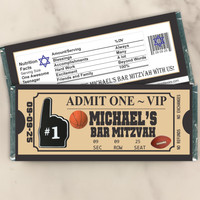 [W741] Sports Ticket Bar Mitzvah Wrappers - lifestyle photo 