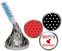 [KS11] Lady Bug Baby Shower Stickers - with kiss