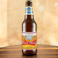 [LB127] Older Bud Wiser Custom Bottle Labels for Champagne, Wine, or Mini Liquor Bottles - perfect for table decorations