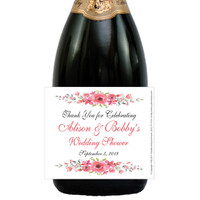 [LW154] Pink Flower Shower, Watercolor Label - closeup 