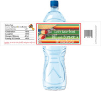 [YS51] Baby Shower Mexican Fiesta Muchacho weatherproof water bottle label