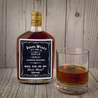 Groomsman Proposal Custom Bottle Labels for Champagne and Wine Party Favors