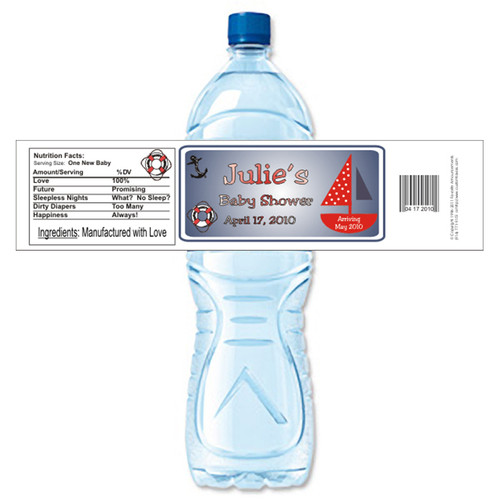 [Y334] Nautical Shower weatherproof water bottle label