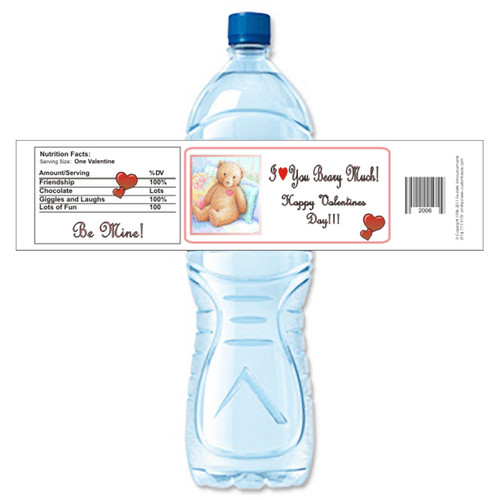 [Y502] Beary Much weatherproof water bottle label