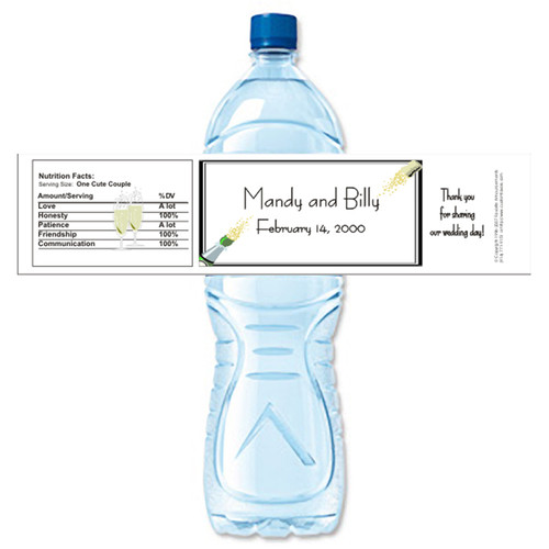 [Y284] Wedding Cork weatherproof water bottle label