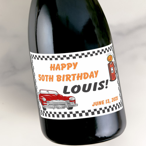 [LB041] Fabulous Fifties Custom Bottle Labels for Champagne, Wine, or Mini Liquor Bottles - perfect for table decorations