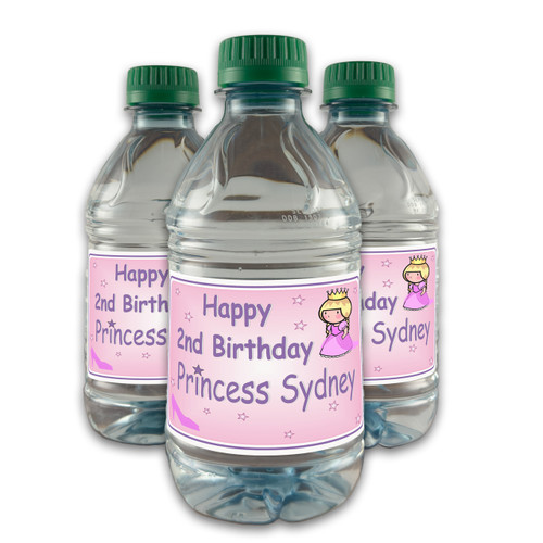 [LB076] Princess Birthday 2 Custom Bottle Labels for Champagne, Wine, or Mini Liquor Bottles - perfect for table decorations