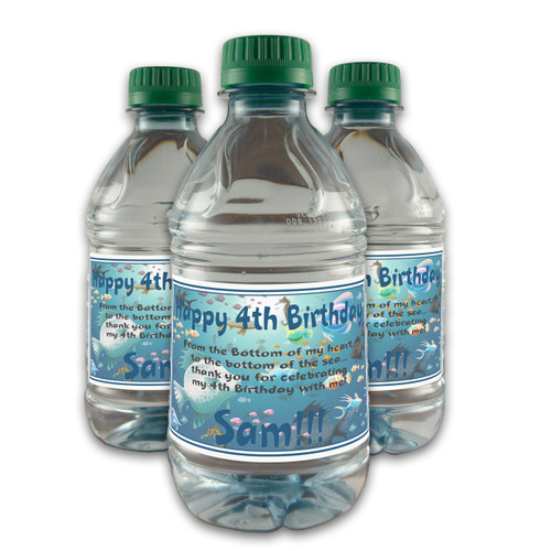 [LB080] Fish Under the Sea Custom Bottle Labels for Champagne, Wine, or Mini Liquor Bottles - perfect for table decorations