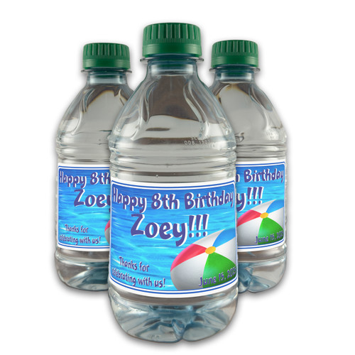 [LB081] Pool Time Custom Bottle Labels for Champagne, Wine, or Mini Liquor Bottles - perfect for table decorations